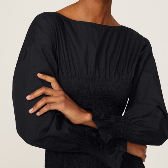 Derek Lam Collective Dua Puff-Sleeve Smocked Cotton Mini Dress Size 4 Women's - Picture 3 of 15